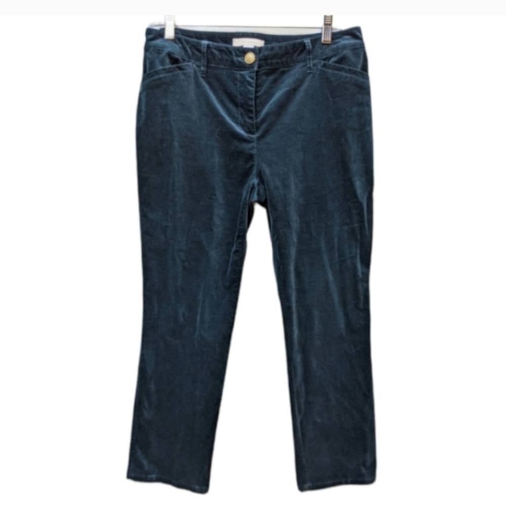 Chicos velvet green blue pants 0